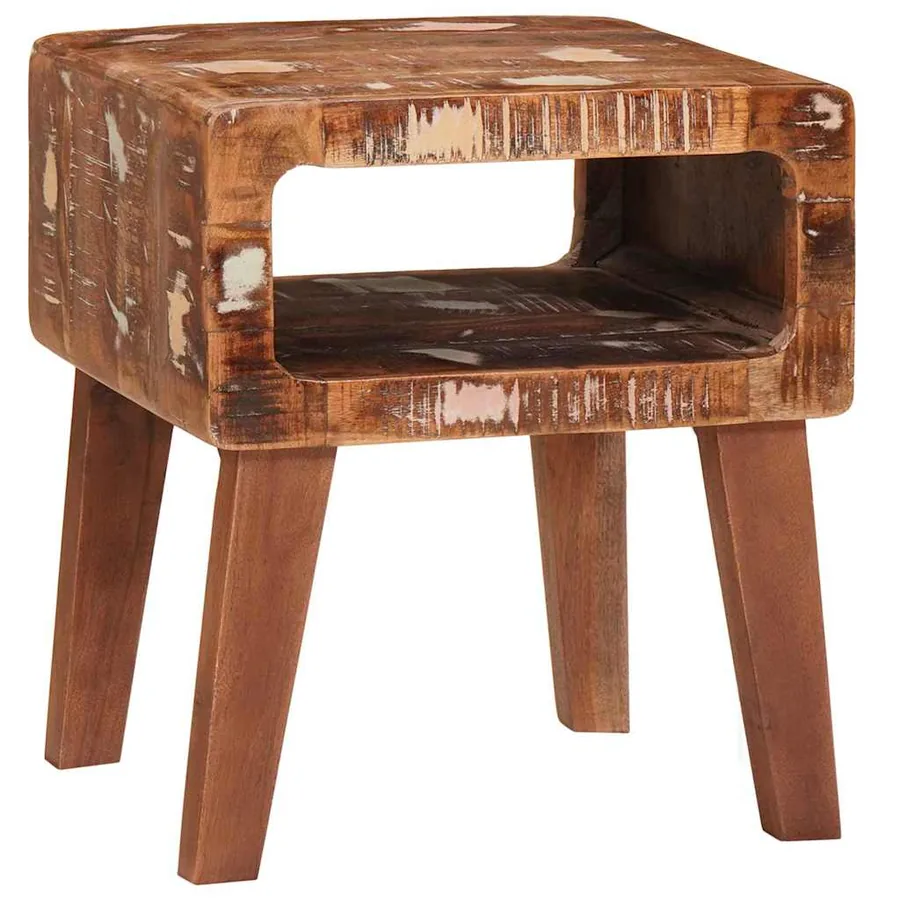 Table d'appoint Marron 40 x 32 x 46 cm Bois Recyclé Solide