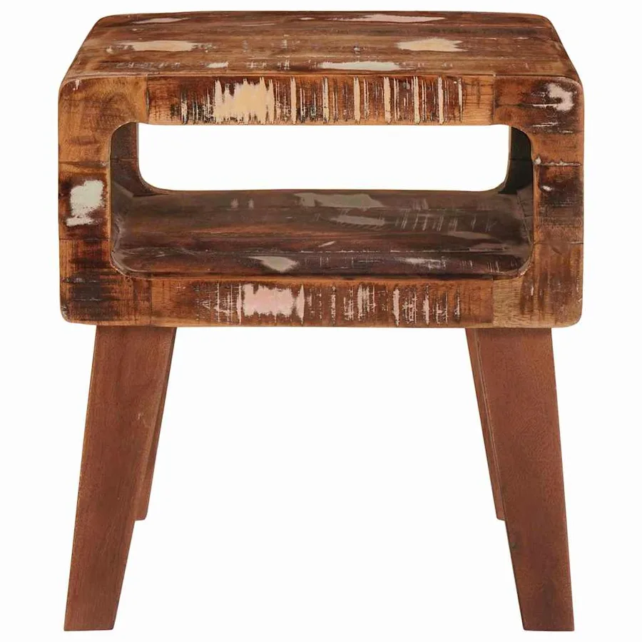 Table d'appoint Marron 40 x 32 x 46 cm Bois Recyclé Solide - 4