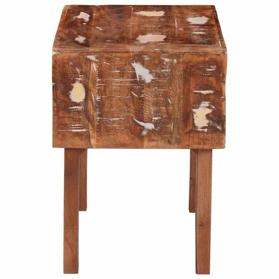 Table d'appoint Marron 40 x 32 x 46 cm Bois Recyclé Solide - 5