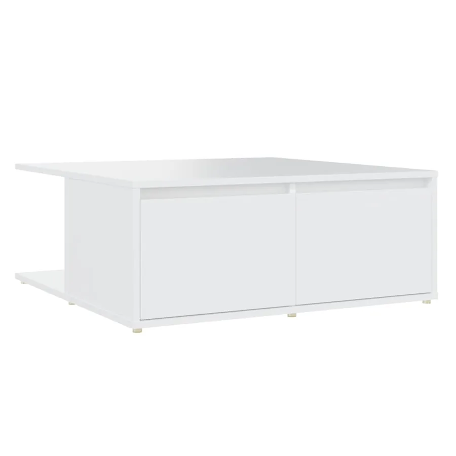 Table basse blanc 80x80x31 cm bois d'ingénierie - 2