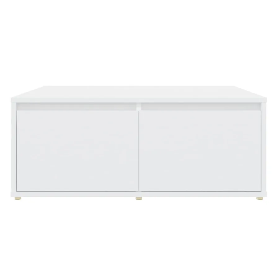 Table basse blanc 80x80x31 cm bois d'ingénierie - 4