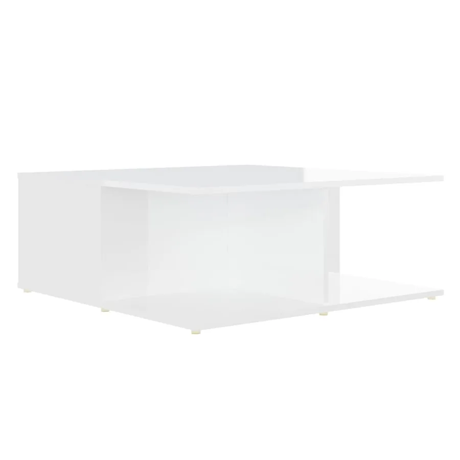 Table basse blanc 80x80x31 cm bois d'ingénierie - 6