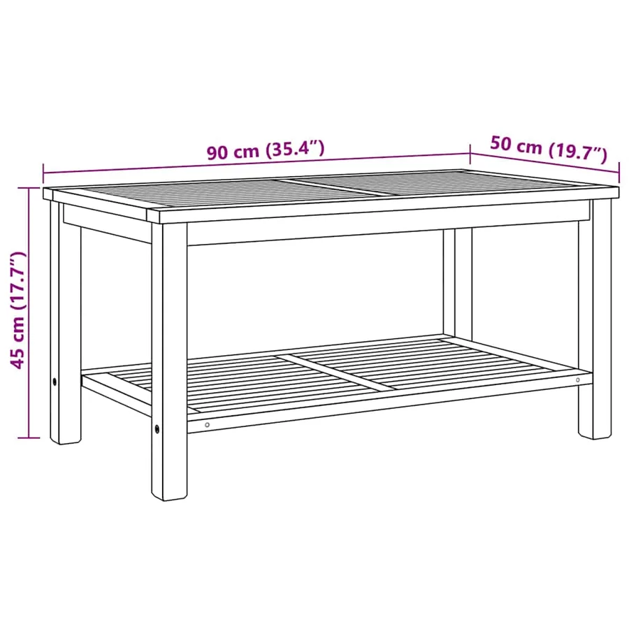 Table basse Marron 90 x 50 x 45 cm Bois de teck massif - 8