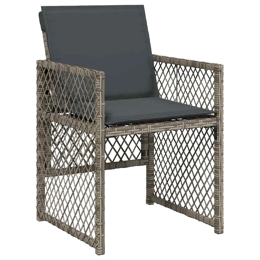 Ensemble de salle à manger pour jardin 5 pcs Gris polyrotin - 6