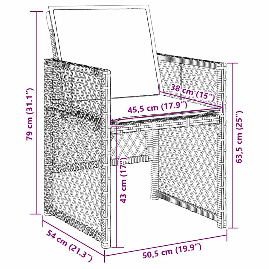 Ensemble de salle à manger pour jardin 5 pcs Gris polyrotin - 8