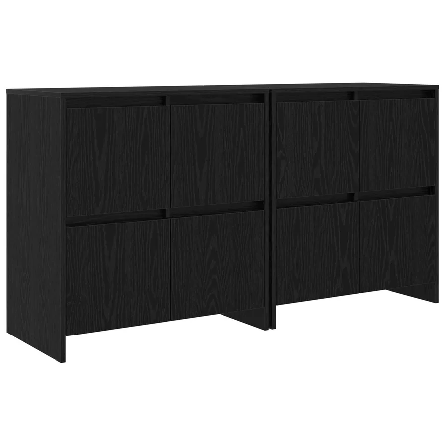Buffets 2 pcs Chêne noir 70 x 41 x 75 cm Bois d'ingénierie - 2