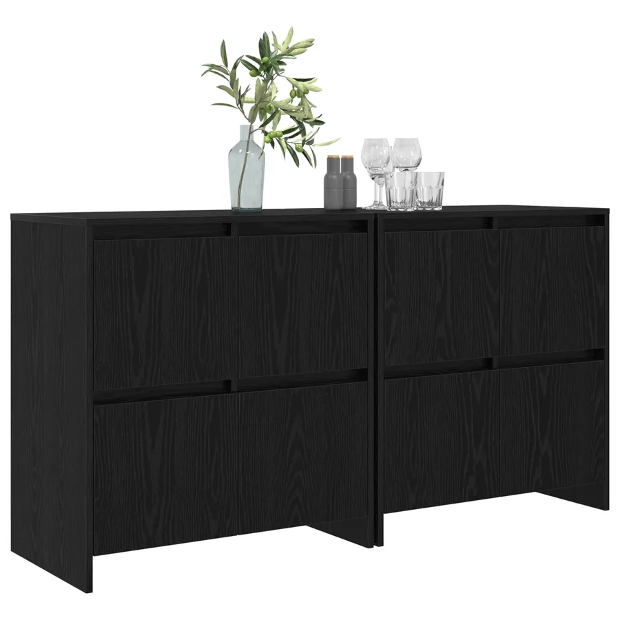 Buffets 2 pcs Chêne noir 70 x 41 x 75 cm Bois d'ingénierie - 3