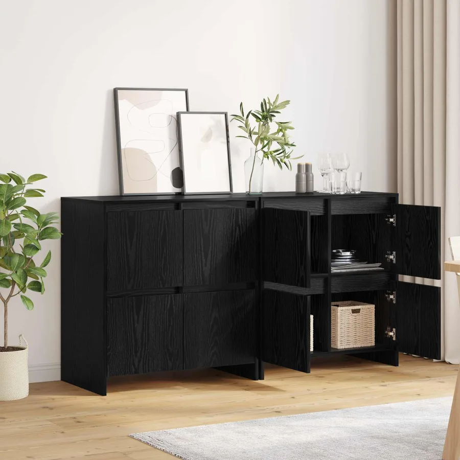 Buffets 2 pcs Chêne noir 70 x 41 x 75 cm Bois d'ingénierie - 4