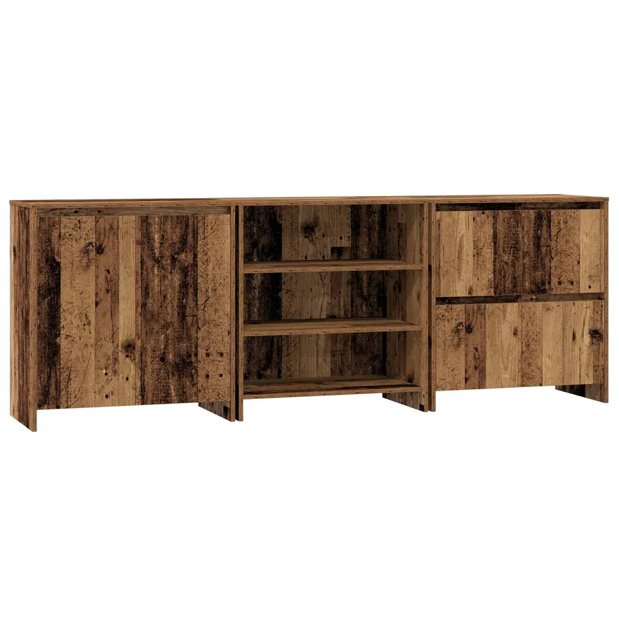 Buffet 3 pcs Bois ancien 70 x 41 x 75 cm Bois d'ingénierie - 2