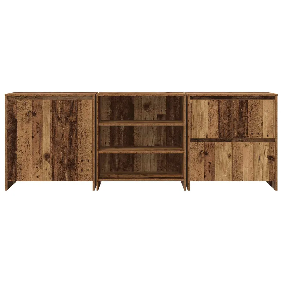 Buffet 3 pcs Bois ancien 70 x 41 x 75 cm Bois d'ingénierie - 7