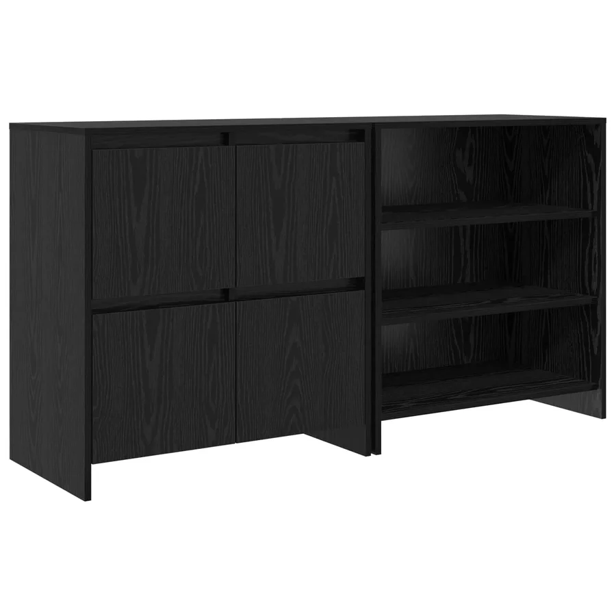 Buffet 2 pcs Chêne noir 70 x 41 x 75 cm Bois d'ingénierie - 2