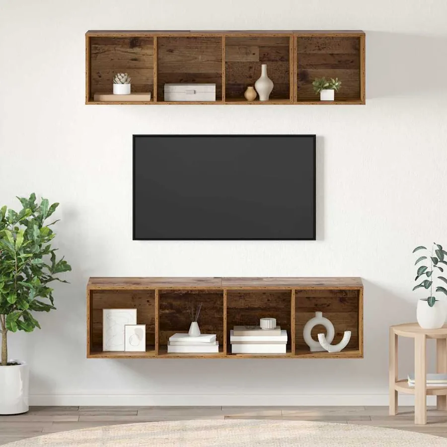 Ensemble meuble TV 3 pcs Bois Ancien Bois d'ingénierie