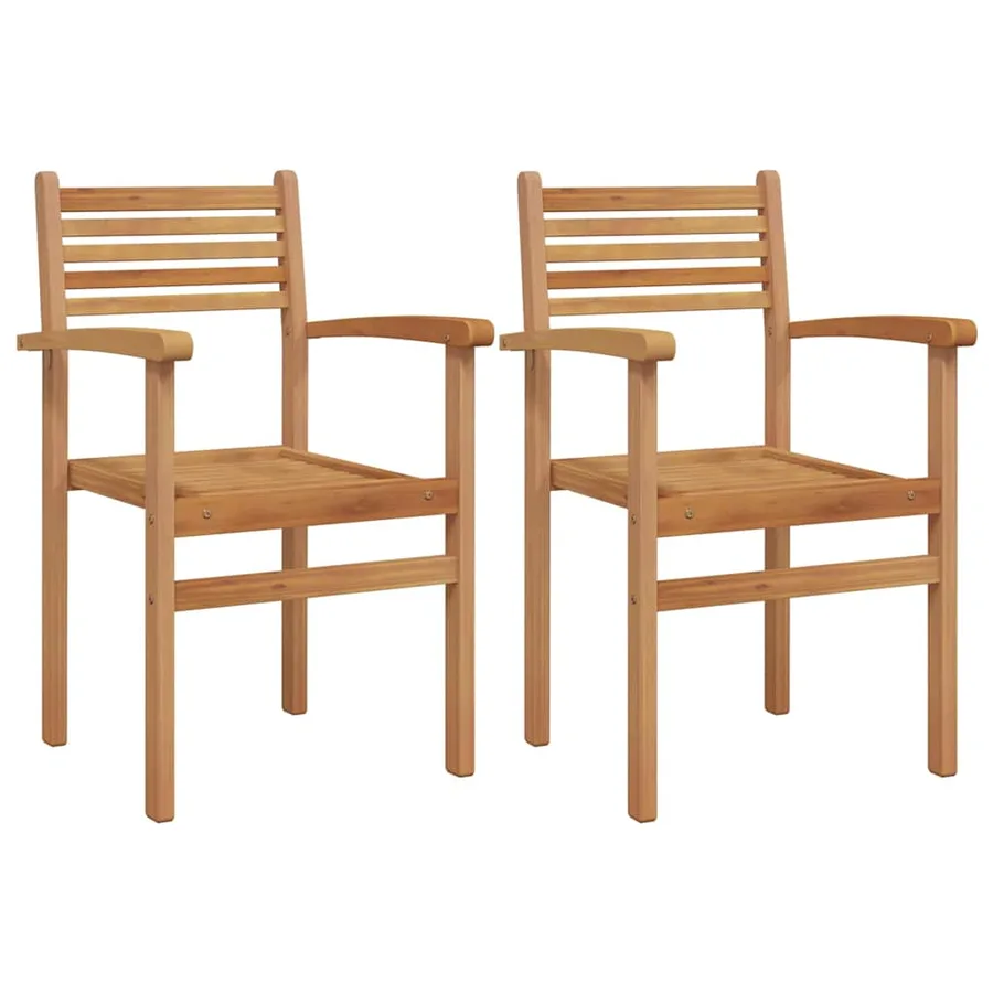 Chaise 2 pcs Marron 56 x 55 x 90,5 cm Bois de teck massif - 2