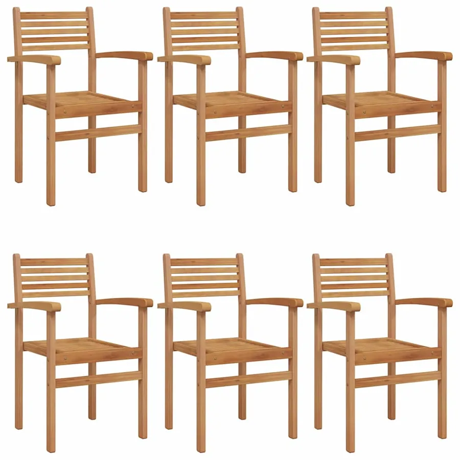 Chaise 6 pcs Marron 56 x 55 x 90,5 cm Bois de teck massif - 2