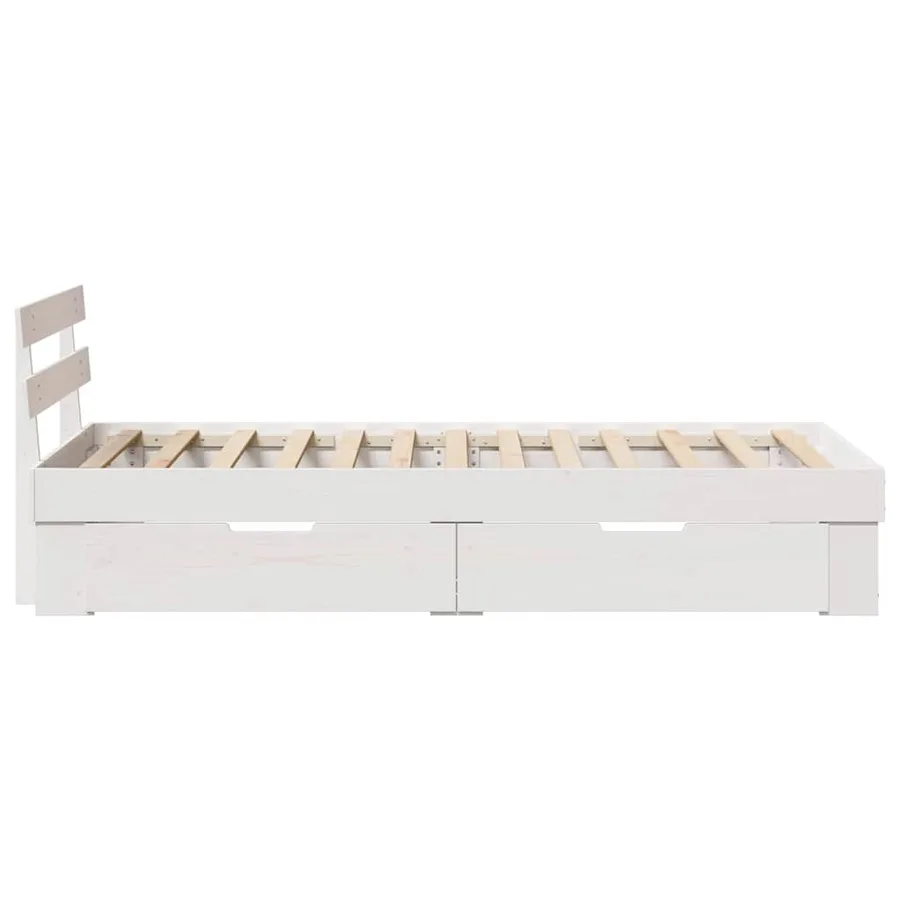 Cadre de lit avec tête de lit Blanc 80 x 200 cm Pin massif - 9