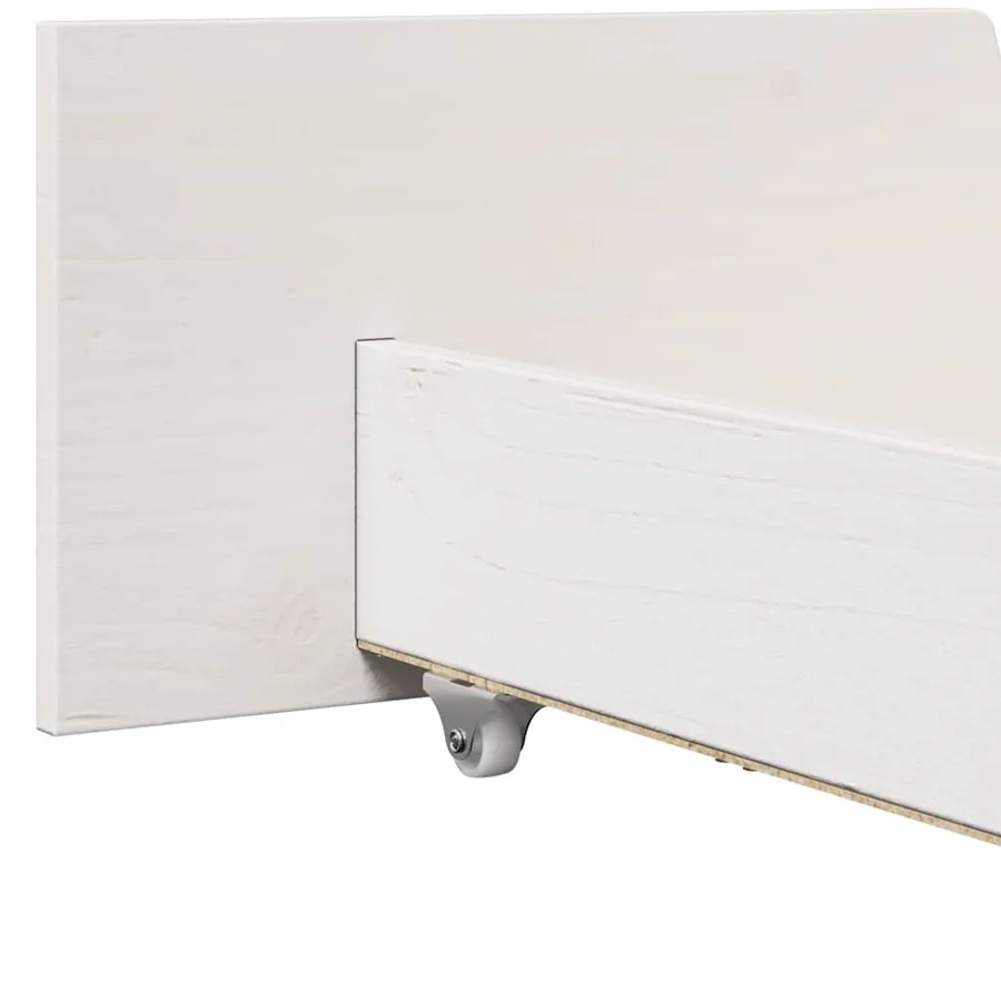 Cadre de lit avec tête de lit Blanc 200 x 200 cm Pin massif - 12