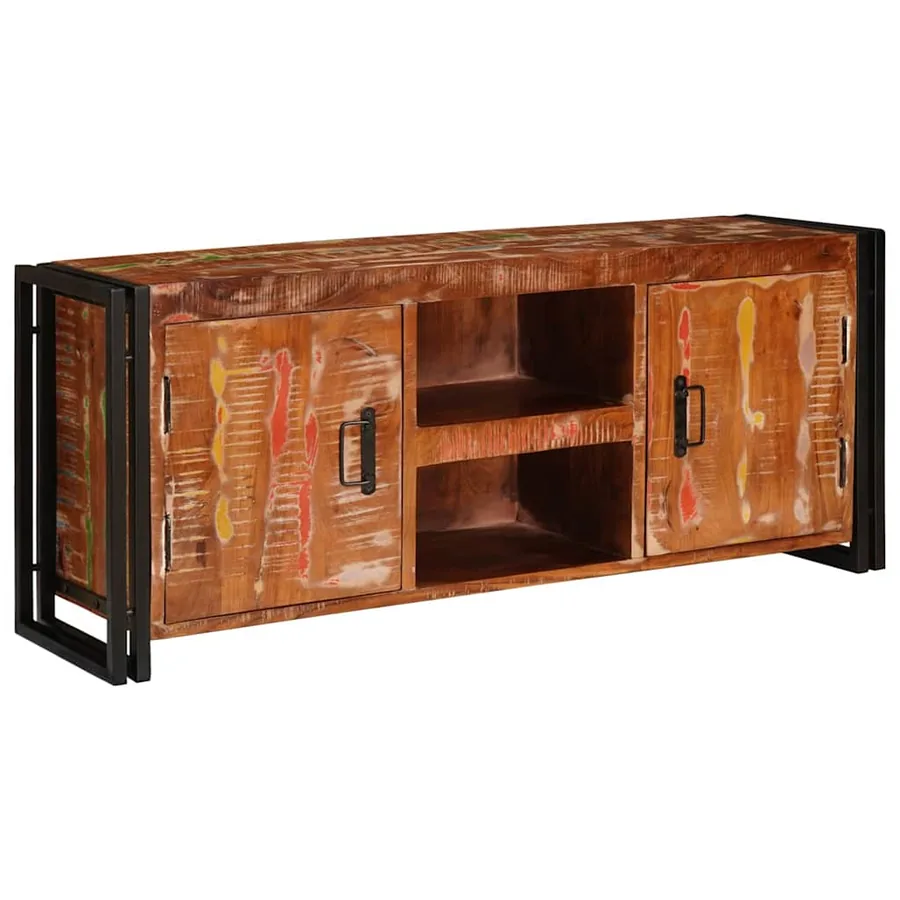 Meuble TV Multicolore 120 x 33 x 50 cm Bois massif recyclé