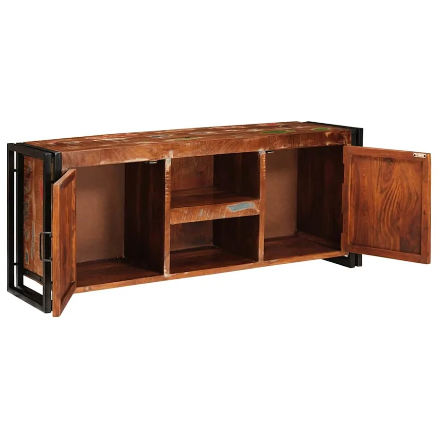 Meuble TV Multicolore 120 x 33 x 50 cm Bois massif recyclé - 4