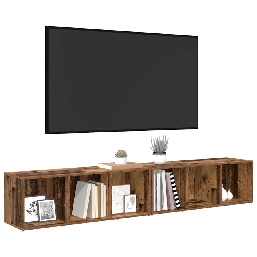 Ensemble meuble TV 2 pcs Bois Ancien 37 x 35 x 107cm - 3