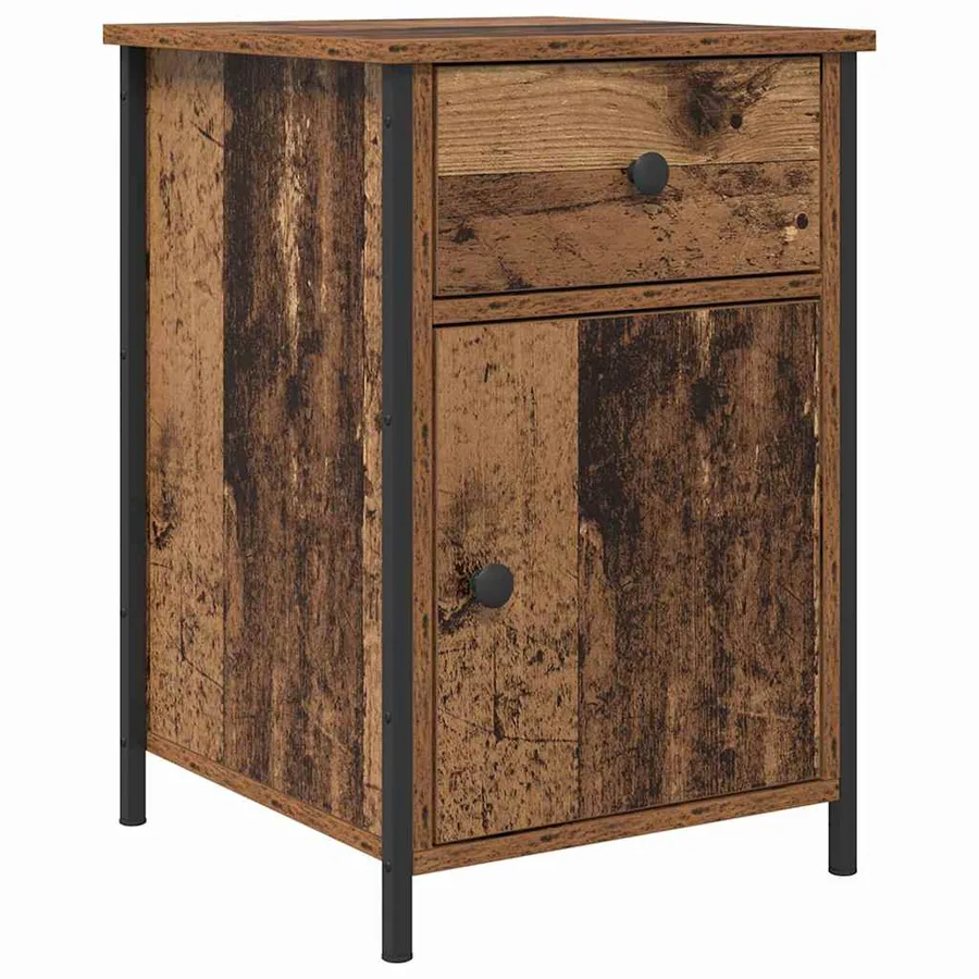 Cabinet de chevet avec tiroir 2 pcs Bois ancien 40 x 42 x 60 cm - 5