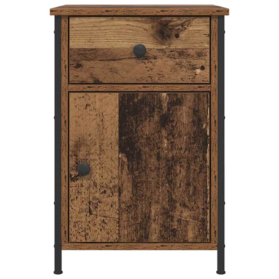 Cabinet de chevet avec tiroir 2 pcs Bois ancien 40 x 42 x 60 cm - 7