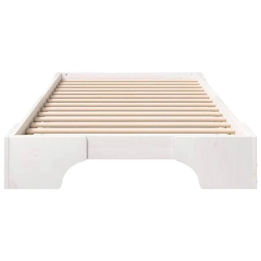 Cadre de lit Blanc 80 x 220 cm Pin massif - 4