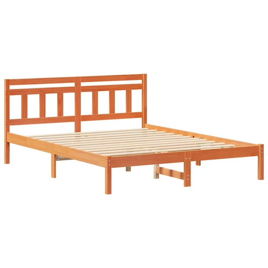 Cadre de lit Marron 150 x 200 cm Pin massif - 4