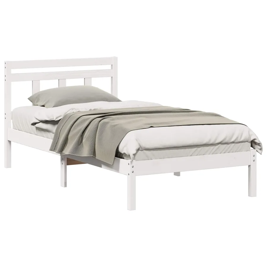 Cadre de lit Blanc 100 x 200 cm Pin massif - 2