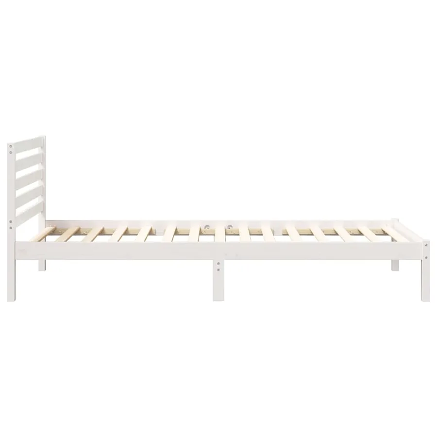 Cadre de lit avec tête de lit Blanc 100 x 220 cm Pin massif - 6