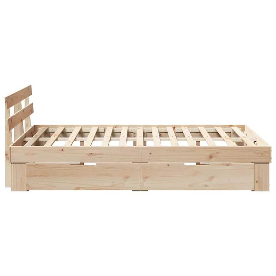 Cadre de lit avec tête de lit Marron 140 x 190 cm Pin massif - 9