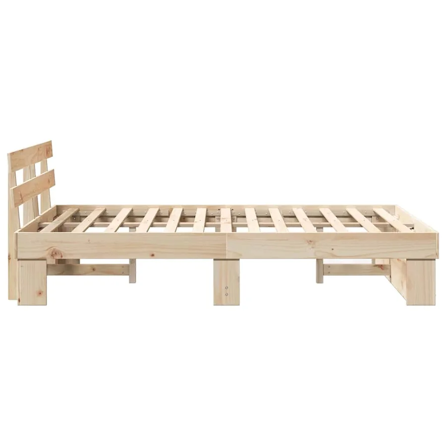 Cadre de lit avec tête de lit Marron 140 x 190 cm Pin massif - 6