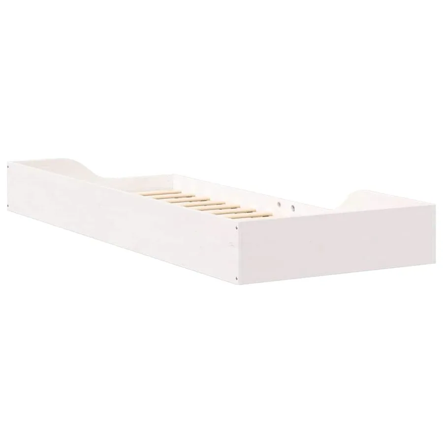 Cadre de lit Blanc 90 x 220 cm Pin massif - 7