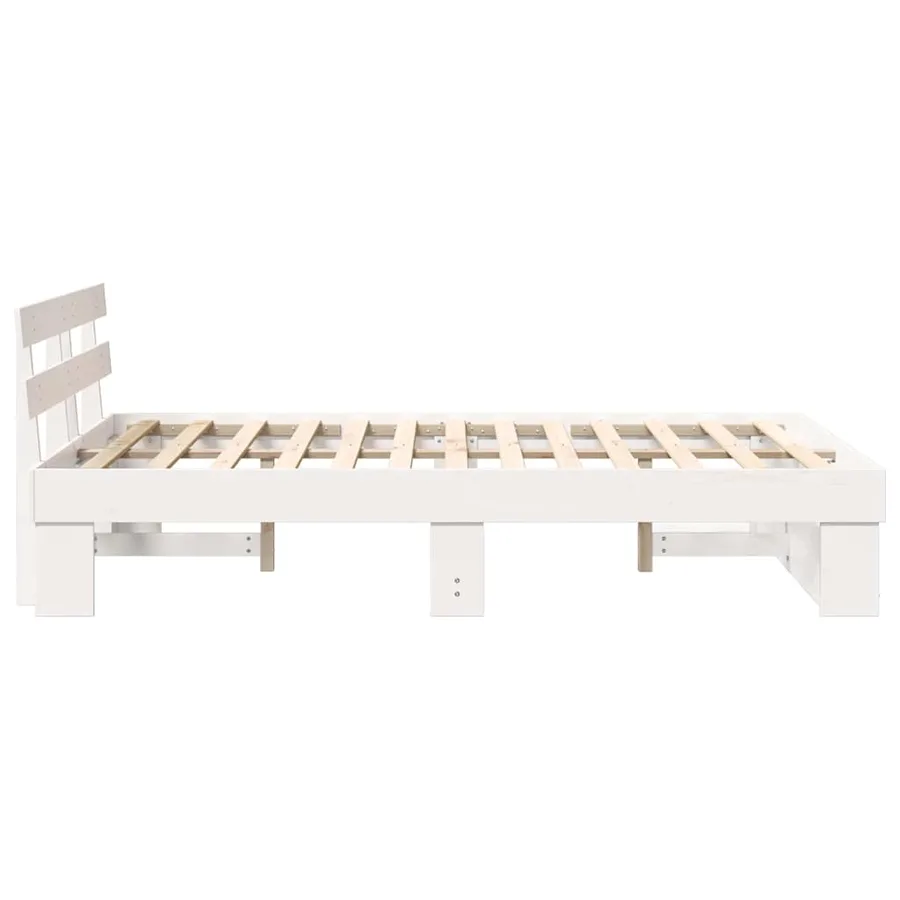 Cadre de lit avec tête de lit Blanc 120 x 190 cm Pin massif - 6