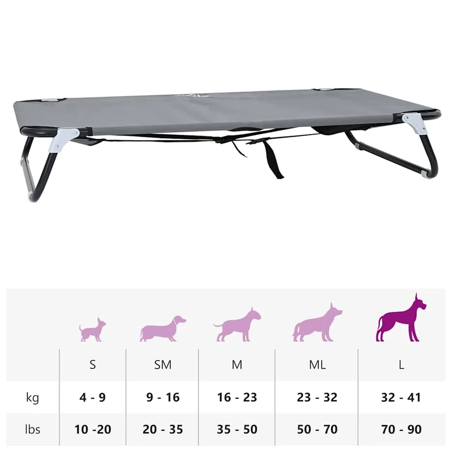Lit pour Chien Gris clair 105 x 65 x 18 cm Acier - 8