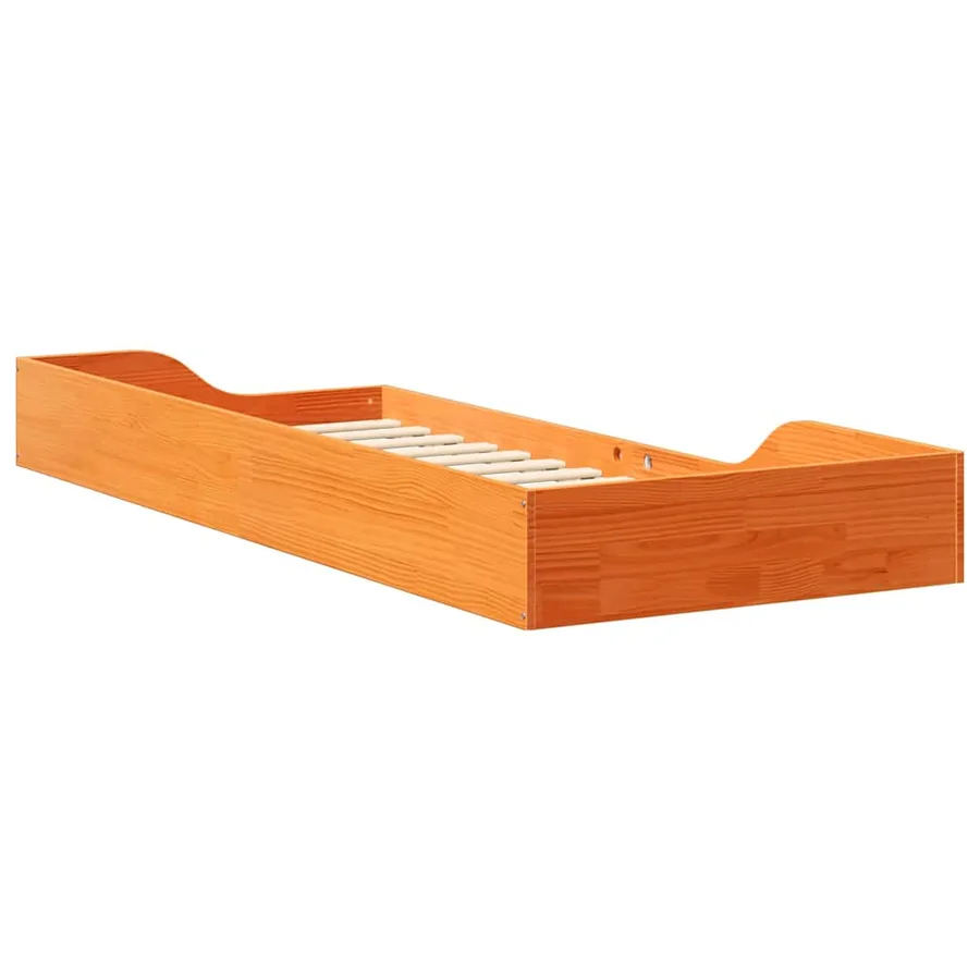 Cadre de lit Brun cire 80 x 220 cm Pin massif - 7