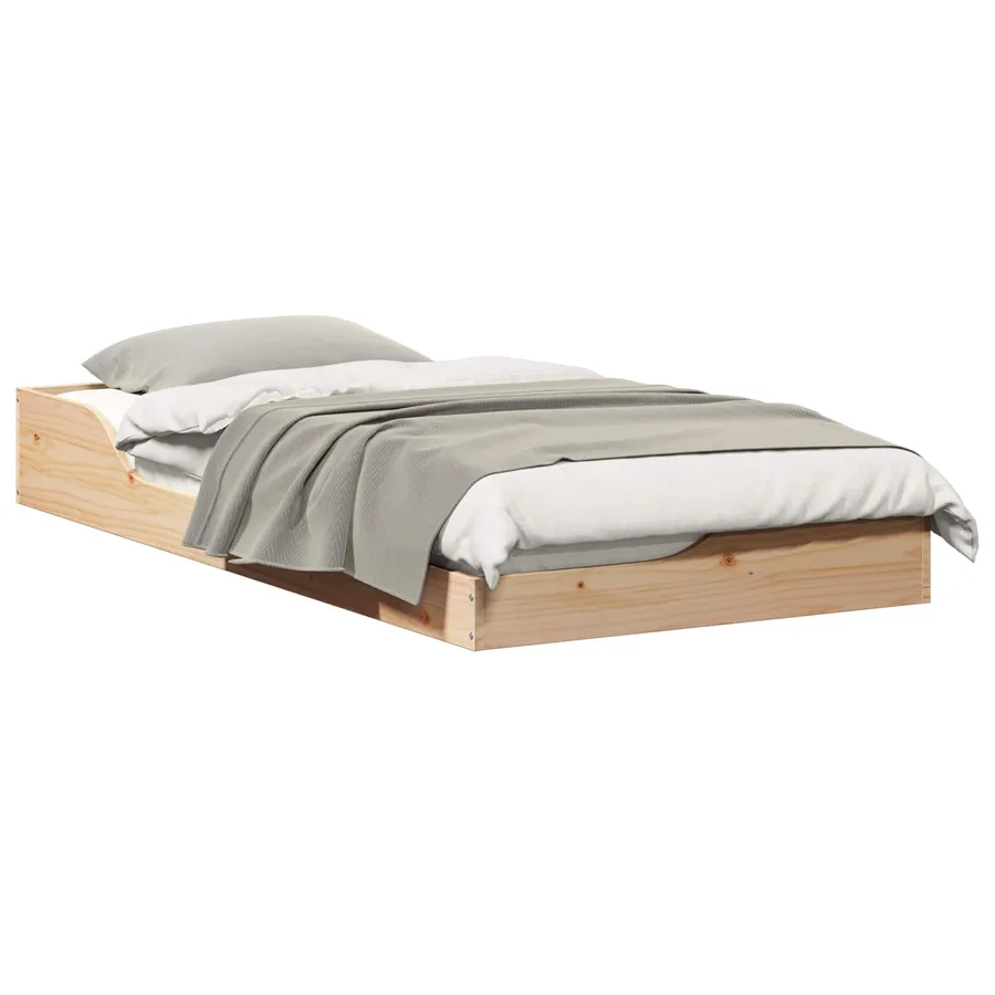 Cadre de lit Marron 75 x 190 cm Pin massif - 2