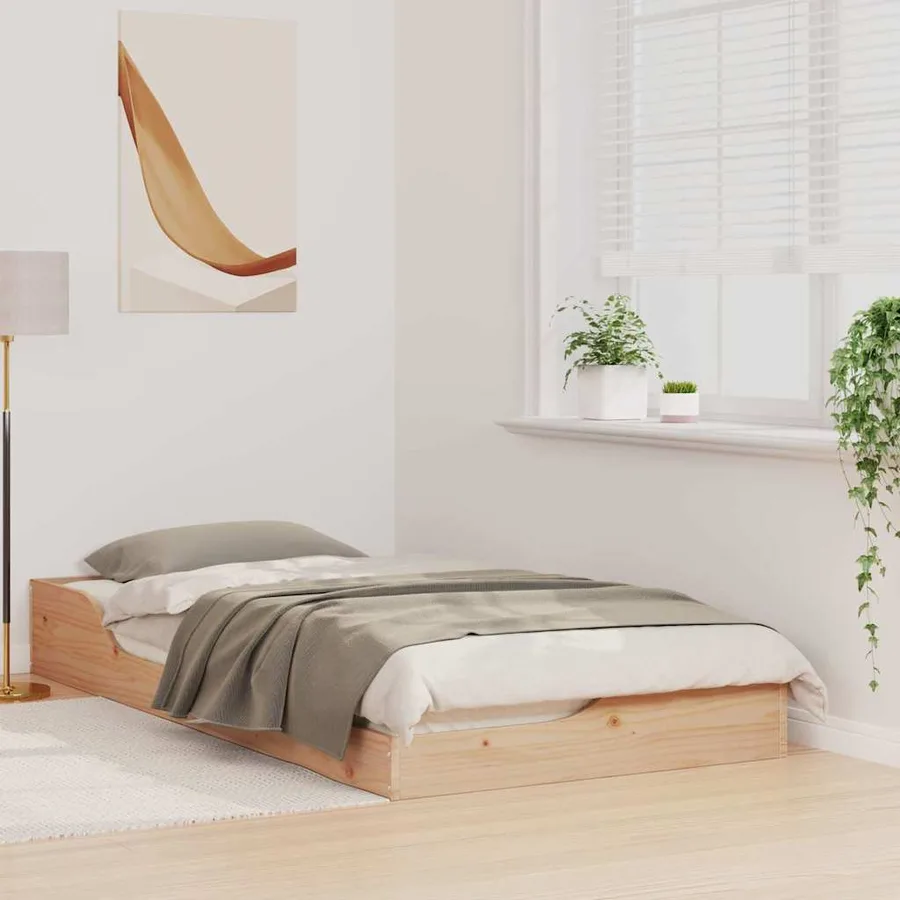 Cadre de lit Marron 75 x 190 cm Pin massif - 3