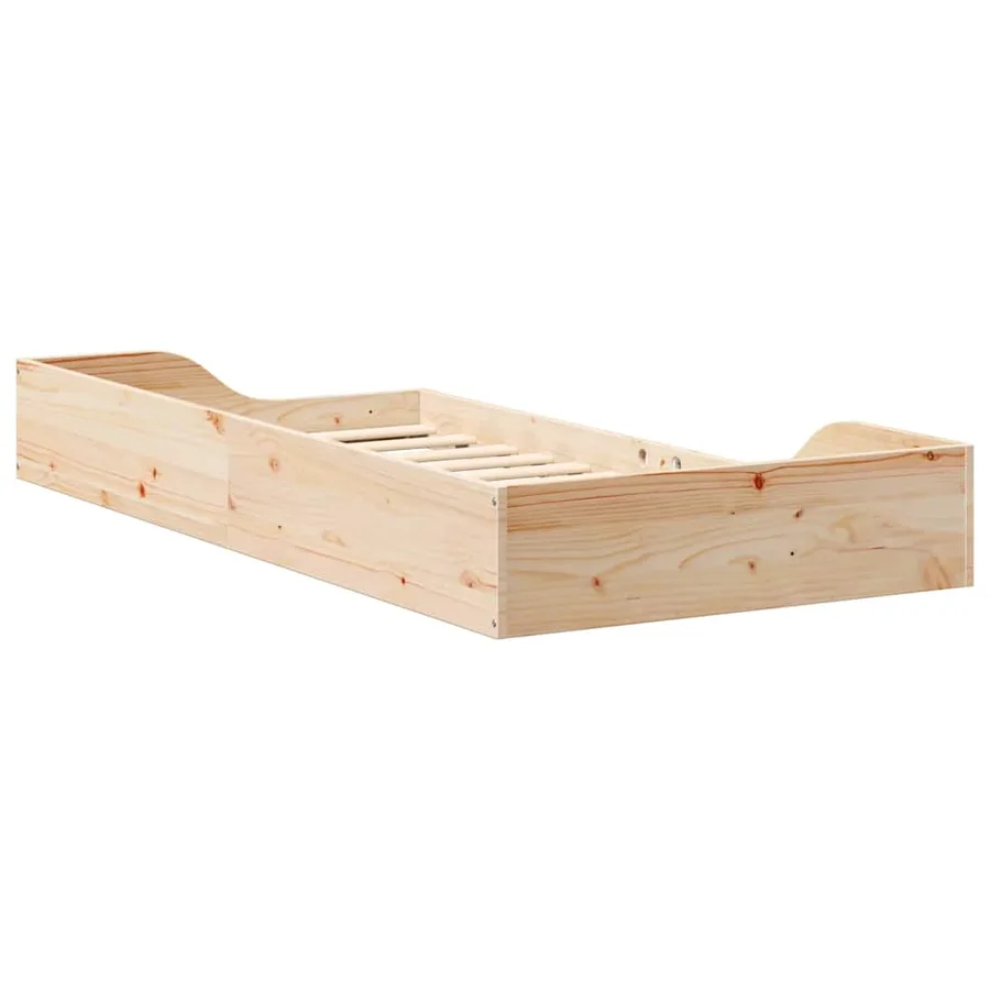 Cadre de lit Marron 75 x 190 cm Pin massif - 7