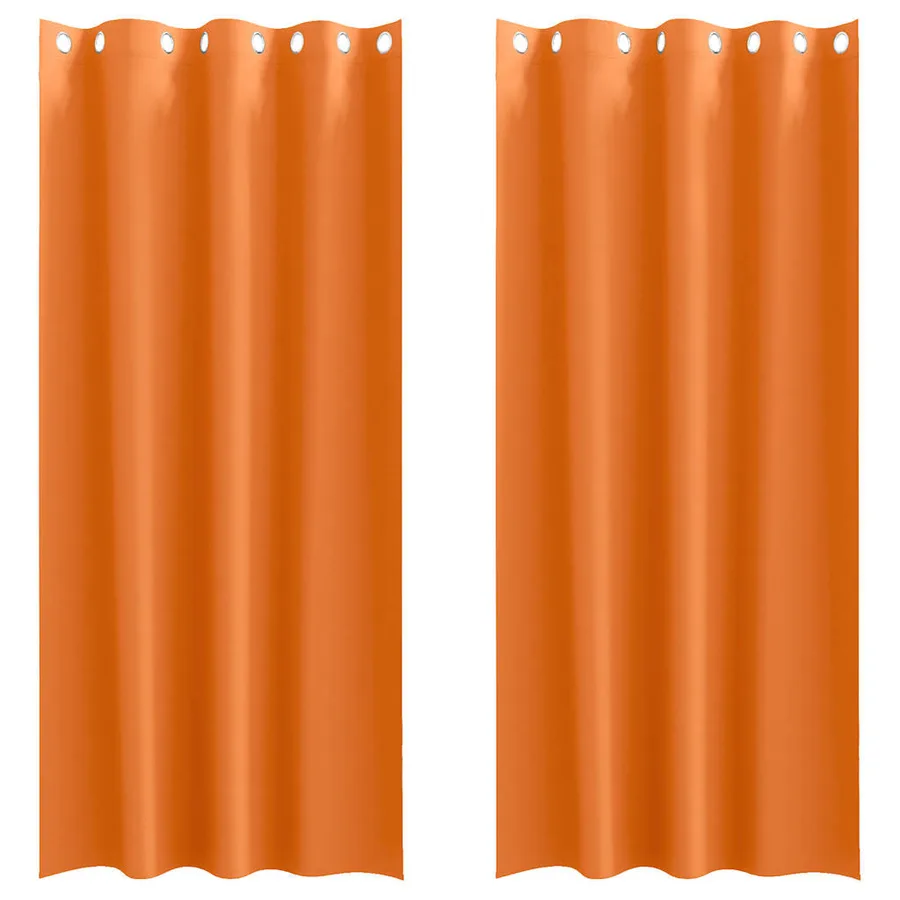 Rideaux occultants avec anneaux 2 pcs Orange vif 225 x 140 cm - 2