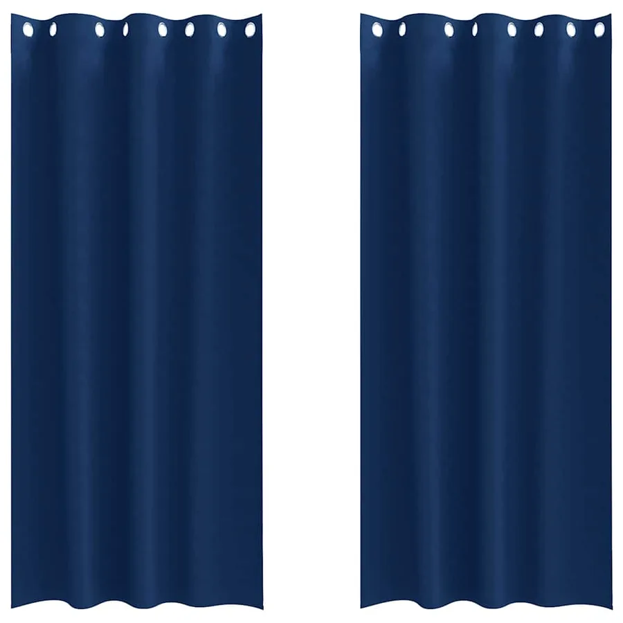Rideaux occultants avec anneaux 2 pcs Bleu foncé 225 x 140 cm - 2