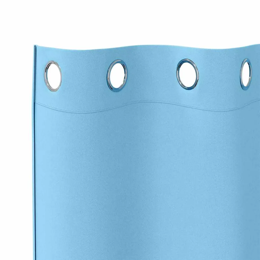 Rideaux occultants avec anneaux 2 pcs Bleu clair 260 x 140 cm - 5