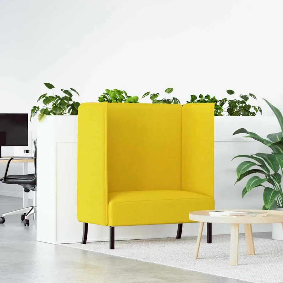Canapé à Haut Dossier 101cm Jaune clair tissu