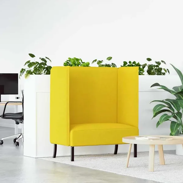 Canapé à Haut Dossier 101cm Jaune clair tissu