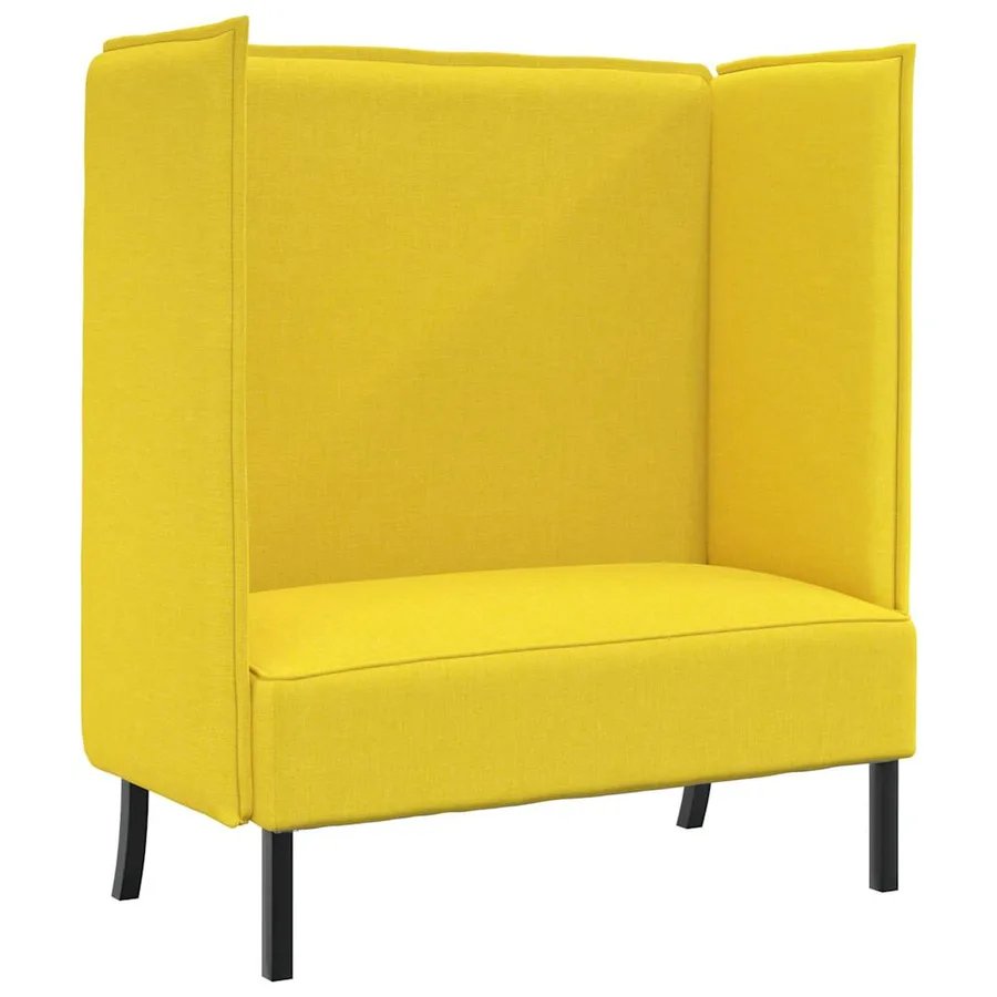 Canapé à Haut Dossier 101cm Jaune clair tissu - 2