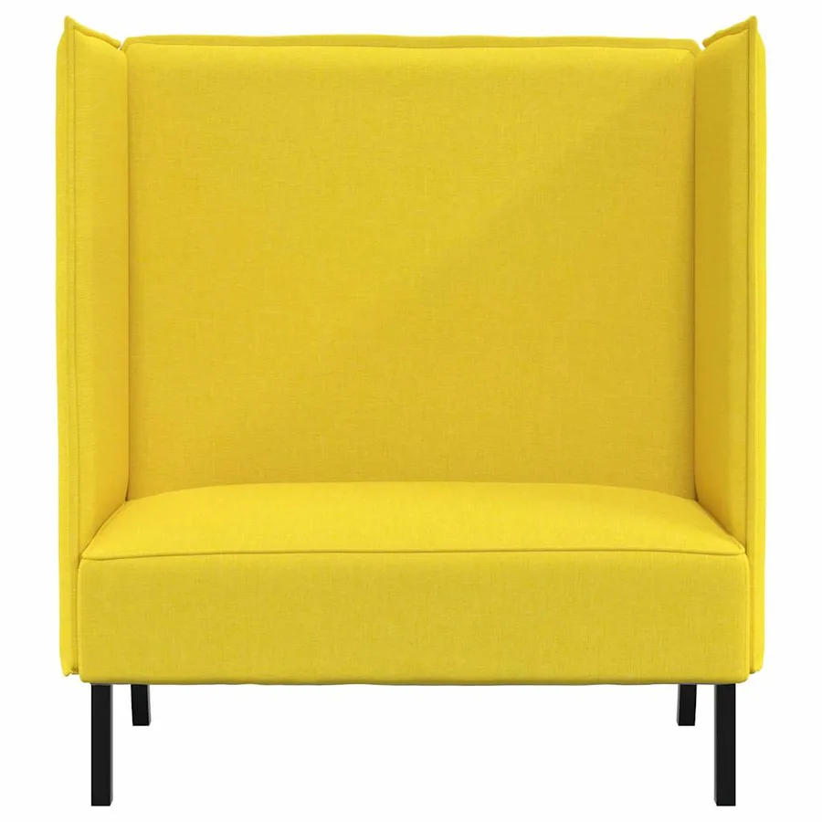 Canapé à Haut Dossier 101cm Jaune clair tissu - 4