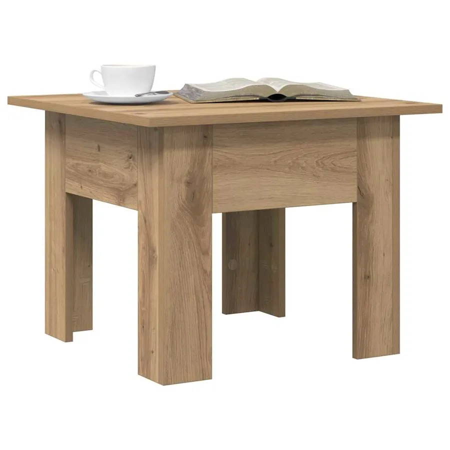 Table basse Chêne artisanal 55 x 55 x 42 cm Bois d'ingénierie - 3