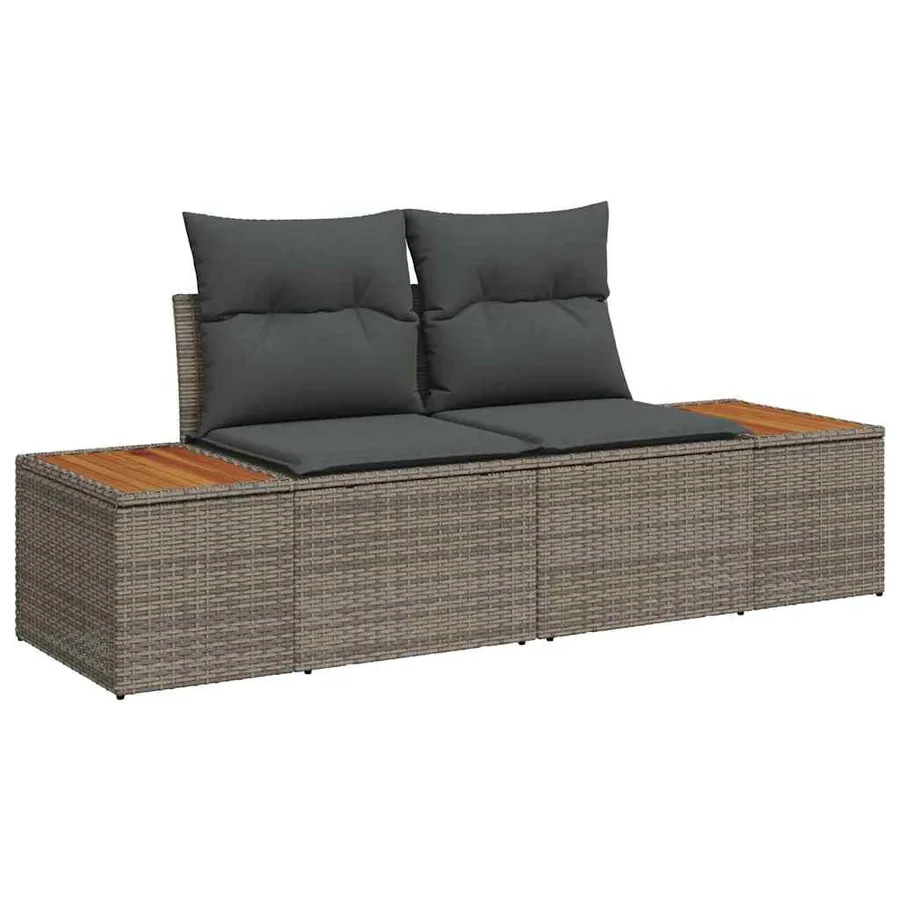 Ensemble de canapé de jardin 8 pcs Gris Poly rotin - 4