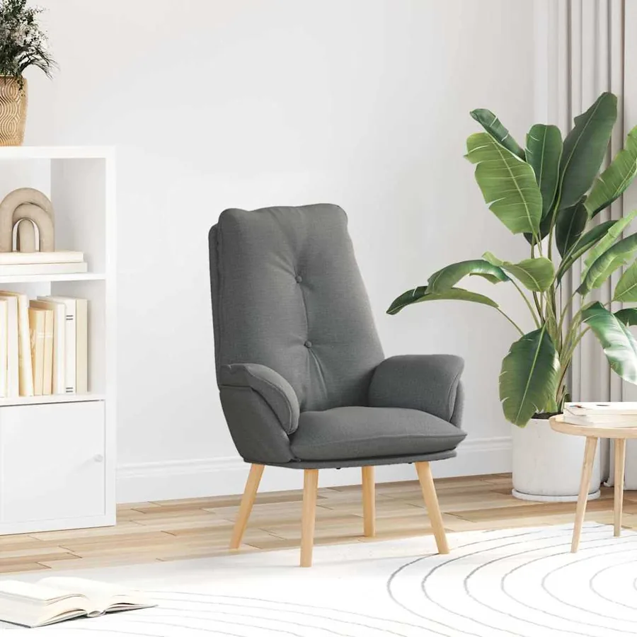 fauteuil Gris foncé 69 x 74 x 93 cm Tissu et Contreplaqué