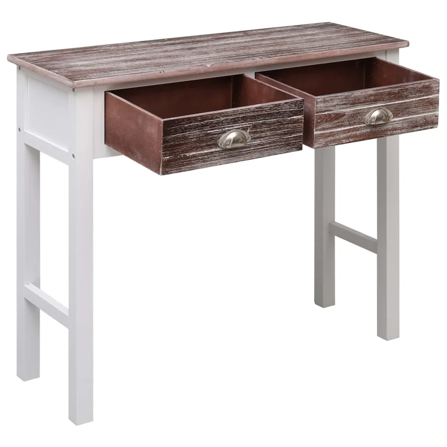 Table console Marron 90 x 30 x 77 cm Bois - 3