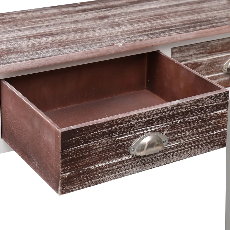 Table console Marron 90 x 30 x 77 cm Bois - 6